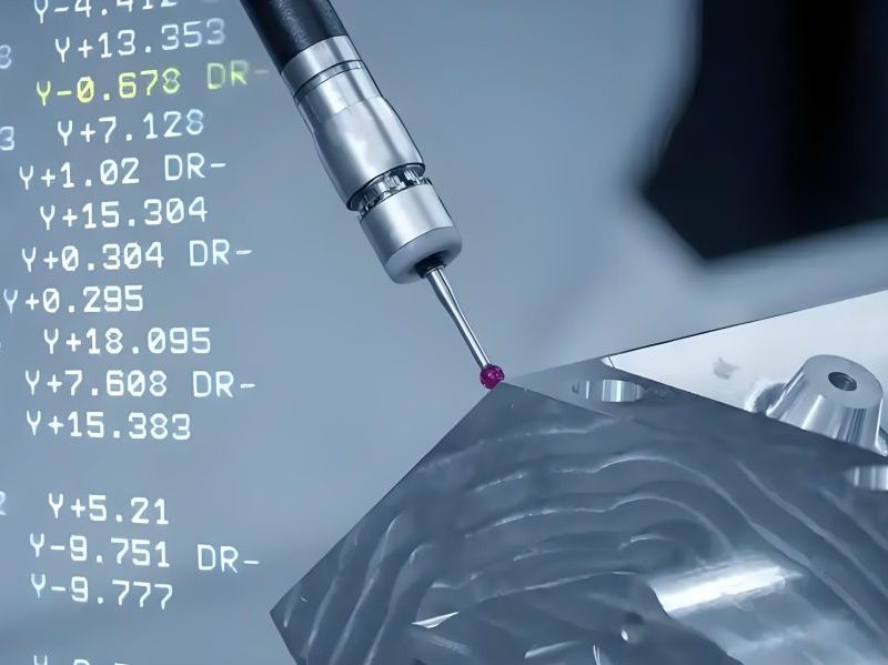 Precision injection molding components under magnification